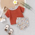 thumbnail image 4 of Cathalem Girls 2 Pieces Short Set Shorts Set Summer Clothes,Orange 74, 4 of 5