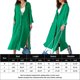 thumbnail image 2 of Camisa De Vestir Cárdigan con botones para mujer, vestido camisero informal con abertura lateral, vestido camisero suelto para la playa Kuymtek Verde M para Mujer, 2 of 6