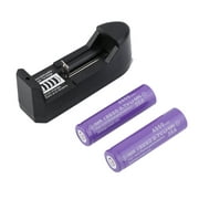 New 2pcs/set 4000MAH 18650 ReC hargeable Batteries With C harger Purple~~