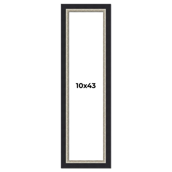10x43 Frame Black Real Wood Picture Frame Width 2.25 Inches | Interior Frame Depth 0.5 Inches |