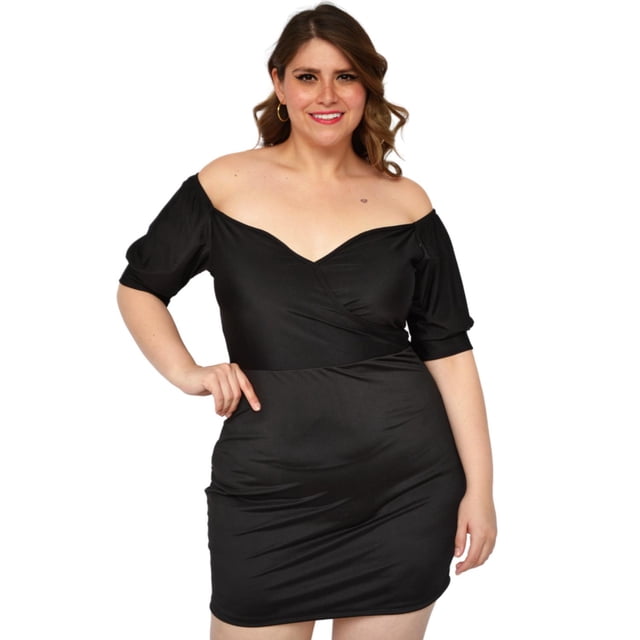 Vestido corto de fiesta Roman Fashion modelo 4267 Negro Talla Extra 40