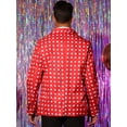 thumbnail image 3 of Unique Bargains Men's Polka Dots Classic One Button Business Sport Coats Blazers L Red, 3 of 6