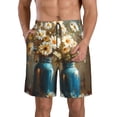 thumbnail image 1 of Balery Rustic Daisy Mason Jars Traje de Baño Estilo Hawaiano para Hombre, Shorts de Secado Rápido con Bolsillos-X-Large, 1 of 6