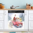 thumbnail image 5 of Christmas Santa Drives Truck Dishwasher Magnet Covers for The Front Magnetic Dishwasher Decorative Cover Home Cabinet Decals 23" x 26" Refrigerator Door Decor, 5 of 6