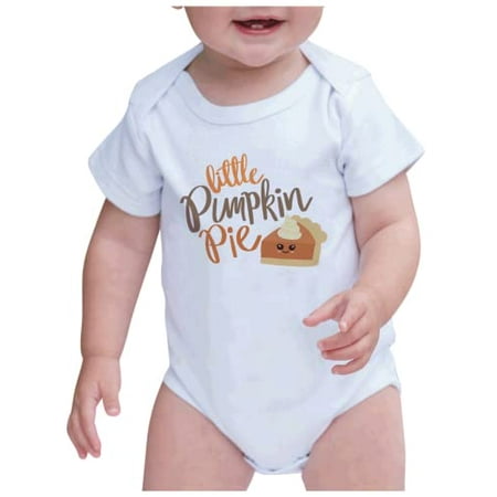 

7 ate 9 Apparel Kids Happy Thanksgiving Shirts - Little Pumpkin Pie - White Onepiece 12-18 Months