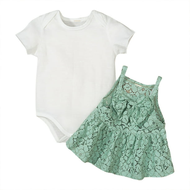  Infant Baby Girl Clothes Set Short Sleeve Lace Romper Bodysuit  Denim Shorts Newborn Summer Casual Outfits (White Blue, 0-6 Months):  Clothing, Shoes & Jewelry