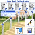 thumbnail image 2 of CKE 50 Pack 4"x4" Invisible Cable Railing Kits, T316 Stainless Steel 1/8" Invisible Receiver and Swage Stud End for Deck Cable Railing Hardware Threaded End Fitting, 2 of 7