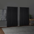thumbnail image 3 of Mainstays Black Solid Blackout Rod Pocket with Back Tabs Curtain Panels 4PC Set, Set of 4, 30" W x 84" L, 3 of 11