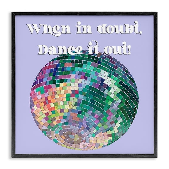 Stupell Industries Glam Dance It Out Phrase Black Framed Giclee Art, 12 x 12, by Regina Moore