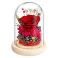 thumbnail image 1 of Decoración de cubierta de cristal rosa de flor eterna con base de lámpara, regalo de vacaciones, regalo de cumpleaños con caja de regalo para familiares y amigos, 1 of 5