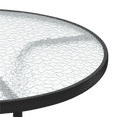thumbnail image 5 of Topeakmart 27.5" Round Patio Bistro Table Tempered Glass Top Umbrella Hole Black Outdoor,Black, 5 of 9
