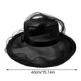 thumbnail image 3 of Outfmvch Kentucky Derby Hats for Women Wide Brim Sun Hat Vintage Hats Straw Bucket Hat Bucket Hats for Women Straw Hats for Women Tea Hat Black One Size, 3 of 6