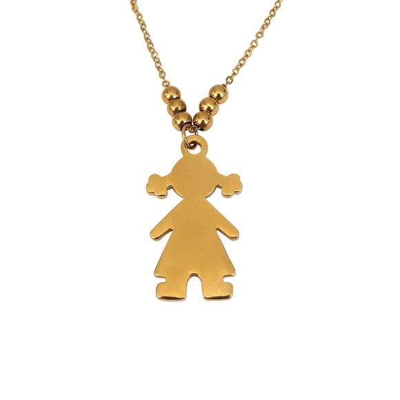 Collar MOLA Tag de Niña Acero Inoxidable Baño de Oro