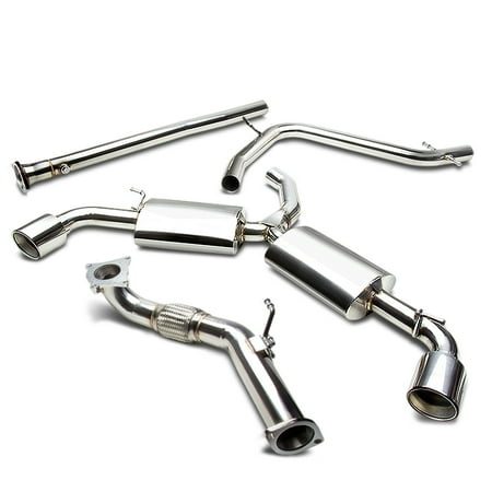 J2 Engineering J2-CBE-008 J2 Engineering For 2010 to 2013 Volkswagen VW GTI MK6 A6/YTP 5K 2.0L/2.0T Stainless Steel Turbo Catback Exhaust System+Down Pipe Kit w/Dual 4"OD Muffler Tips 11 12