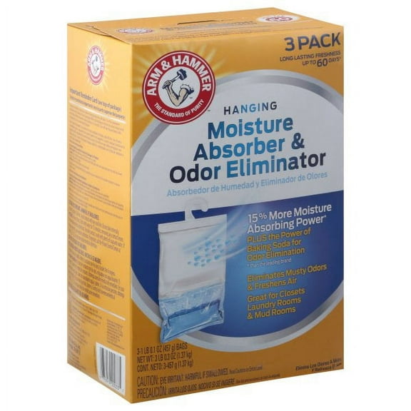 16 Oz. Moisture Absorber And Odor Eliminator Hanging Bag (3-Pack)