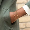 thumbnail image 4 of Gold Bar Bracelet for Women Simple Delicate Thin Cuff Bangle Hook Bracelet 18K Gold Plated Handmade Minimalist Jewelry, 4 of 6