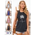 thumbnail image 4 of STARVNC Women Coconut Tree Printed Crew Neck Sleeveless Tank Top, 4 of 7