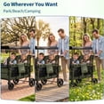 thumbnail image 6 of Memoryfield 4-Seater Stroller Wagon for Kids with Safety Harness, Removable Canopy, Snack Tray & Swivel Wheels, Green, 6 of 7