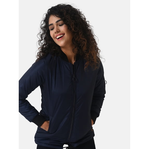 Women Front Zip Open Stylish Winter Jacket