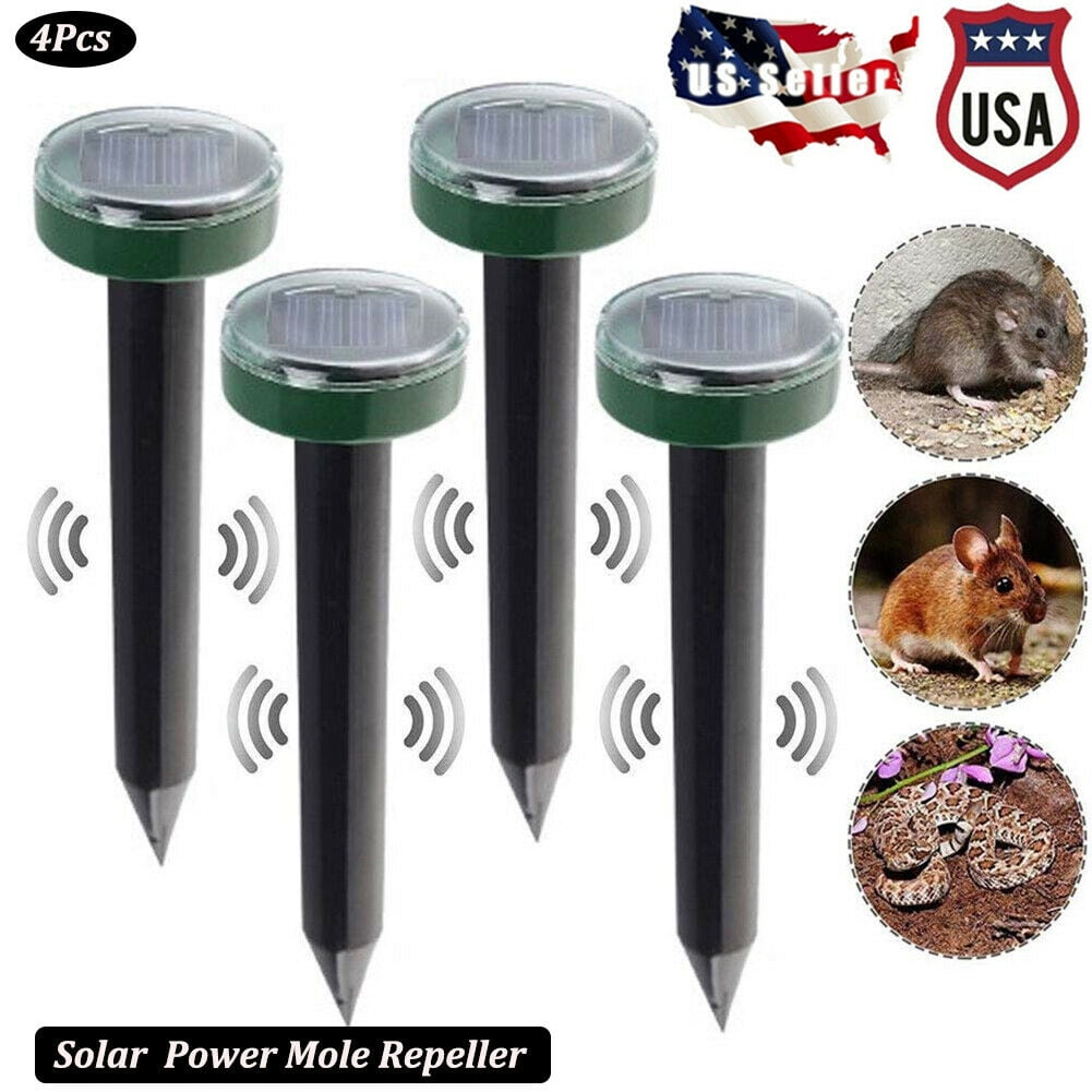 2PCS Solar Powered Ultrasonic Sonic Mouse Mice Mole Repeller Repellent Chaser US 