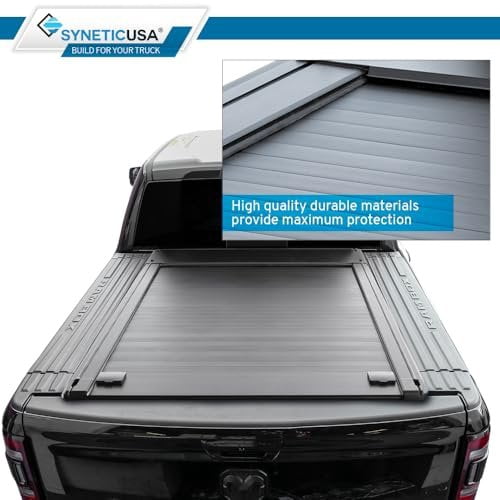 Syneticusa MR Series Retractable T-Slot Rails Hard Truck Bed Cover for 2009-2026 Ram 1500 with Rambox 5'7" Bed