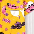 thumbnail image 6 of CUZIBR Baby Pajamas For Girls Halloween Short Sleeve Bow Print Button Down Shirt And Shorts 2 PC Sleepwear Ghost Pumpkin Spider Graphic Lapel Smooth Cozy Casual Daily Nightwear,Yellow,4-5 Years, 6 of 9