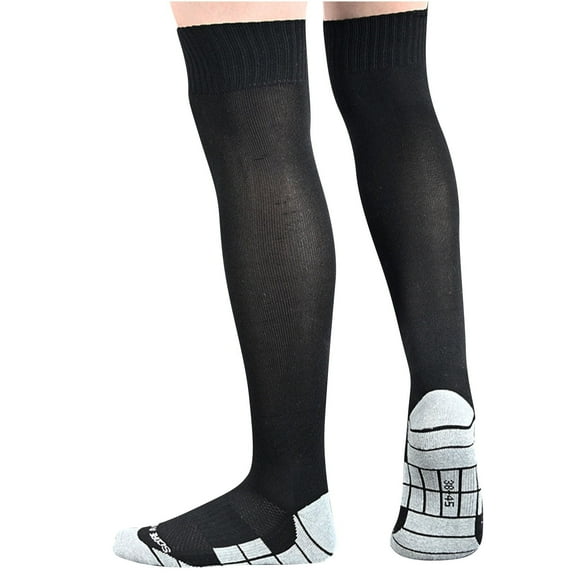 SwiftWear Soccer Socks for Youth Kids Boys Girls Baseball Softball Football Socks Over-the-Knee Sports Socks, Black