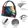 thumbnail image 4 of Fuzoiu Colorful Flower Goat Print Portable Insulation Lunch Bag,Large Lunch Box,Container Reusable Leakproof Tote for Work, Travel, and Outdoor Activities, 4 of 6