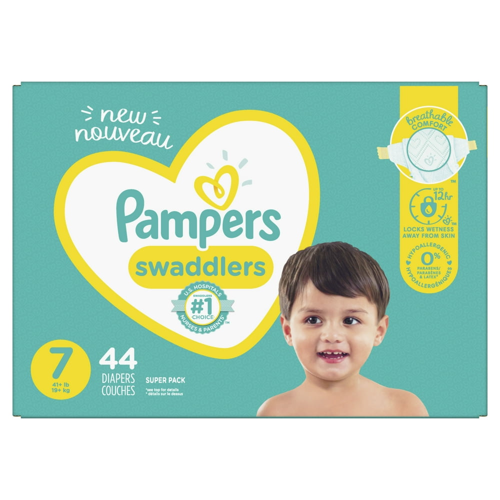 Pampers Swaddlers Soft and Absorbent Diapers, Size 7, 44 Count