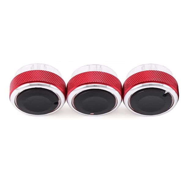 Riwesomey Perilla de aire acondicionado ABS, 3 uds., portátil, desmontable, elegante, profesional, interruptor de Control de calor automotriz, accesorios Automoción decorativa y accesorios Rojo Riwesomey VI015638-04B