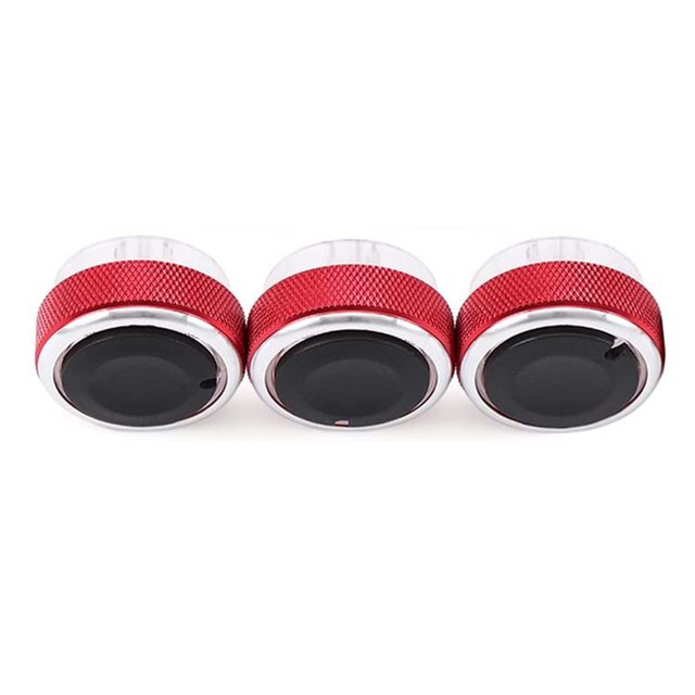 Scienceny Perilla de aire acondicionado ABS, 3 uds., portátil, desmontable, elegante, profesional, interruptor de Control de calor automotriz, accesorios Automoción decorativa y accesorios Rojo Scienceny VI015638-04B