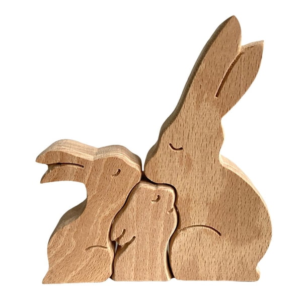 Padres Y Bebés Adornos De Animales De Madera Decoración De Escritorio Regalo Del Día De La Madre Scienceny HA043854-05
