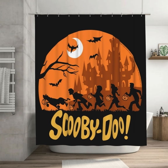Scooby Doo Shower Curtain, Lovely Cartoon Shower Curtains Set for Kids Boys Girls College Dorm Bathroom, Waterproof Restroom Bathtub Decor Accessories with 12 Hooks 72X72 Inch Iron