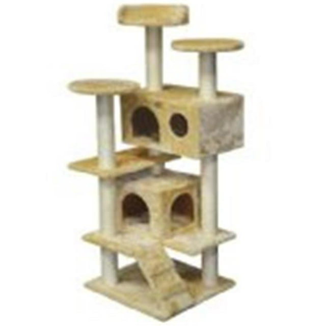 GoPetClub 53 in. Cat Tree Condo Scratcher Post Pet Bed Furniture
