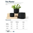 thumbnail image 5 of BEMAY Ceramic Plant Pots, 4"+5"+6.8" Flower Pots with Drainage Hole & Saucer, Pack of 3, Black, 5 of 9
