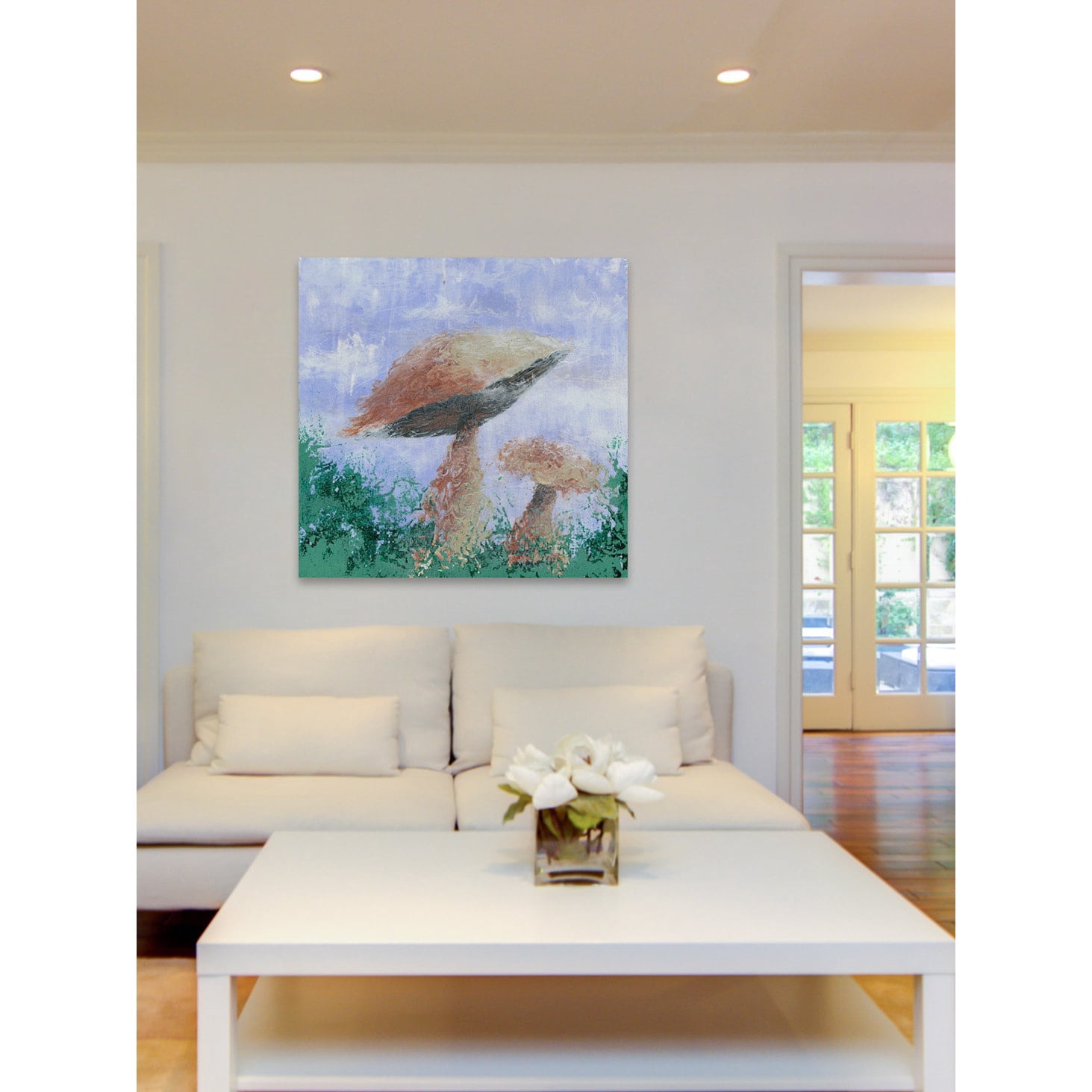 "Mushroom Mist" Painting Print on Wrapped Canvas