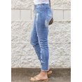 FARYSAYS Elastic Waist Jeans for Womens Jeans Destroyed Jeans Raw Hem