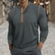 thumbnail image 1 of pstuiky Camisas de manga larga de invierno para hombre, Camisa básica de manga larga con cuello redondo y transpirable de color sólido a la moda informal para hombre Tops de hombre xl, 1 of 7
