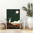 thumbnail image 2 of PixonSign Framed Wall Art Print Set Deer and Stars in The Night Forest Animals Wilderness Illustrations Modern Art Farmhouse/Country Colorful Dark for Living Room, Bedroom, Office - 16"x24" White, 2 of 5