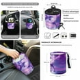 thumbnail image 4 of Renewold Dolphin Moon Violet Car Seat Covers Front Seats Set of 12, Steering Wheel Cover Seatbelt Cushion Pad Center Console Cover Trash Bin Sunglass Holder Rearview Mirror Cover Cup Holder Keychain, 4 of 7