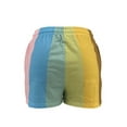 thumbnail image 6 of Liacowi Women Summer Shorts Rainbow Striped Loose Casual Drawstring Beach Shorts with Pockets Streetwear, 6 of 7