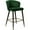 Green, variant on Maykoosh City Sleek Modern, Contemporary Velvet Upholstered Counter Height Stool with Channel Tufting and Gold Tipped, Black Metal Legs, Grey, 20" W x 21" D x 36.5" H-Color:Black