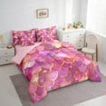 thumbnail image 3 of Manfei Ocean Animal Mermaid 7pcs Bedding Comforter Set,Fairy Tale Princess Queen Bedding Sets,Gold Pink Purple Queen Sheet Sets For Girls Teens,Luxury Bedroom Decor Reversible, 3 of 8