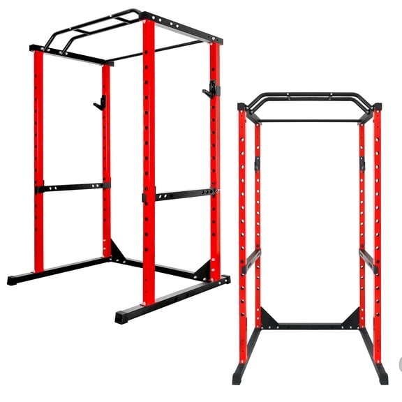550Lbs Capacity Squat Rack, Adjustable Barbell Rack, Multi-Function Weight Lifting Stand for Home Gym Bench Press