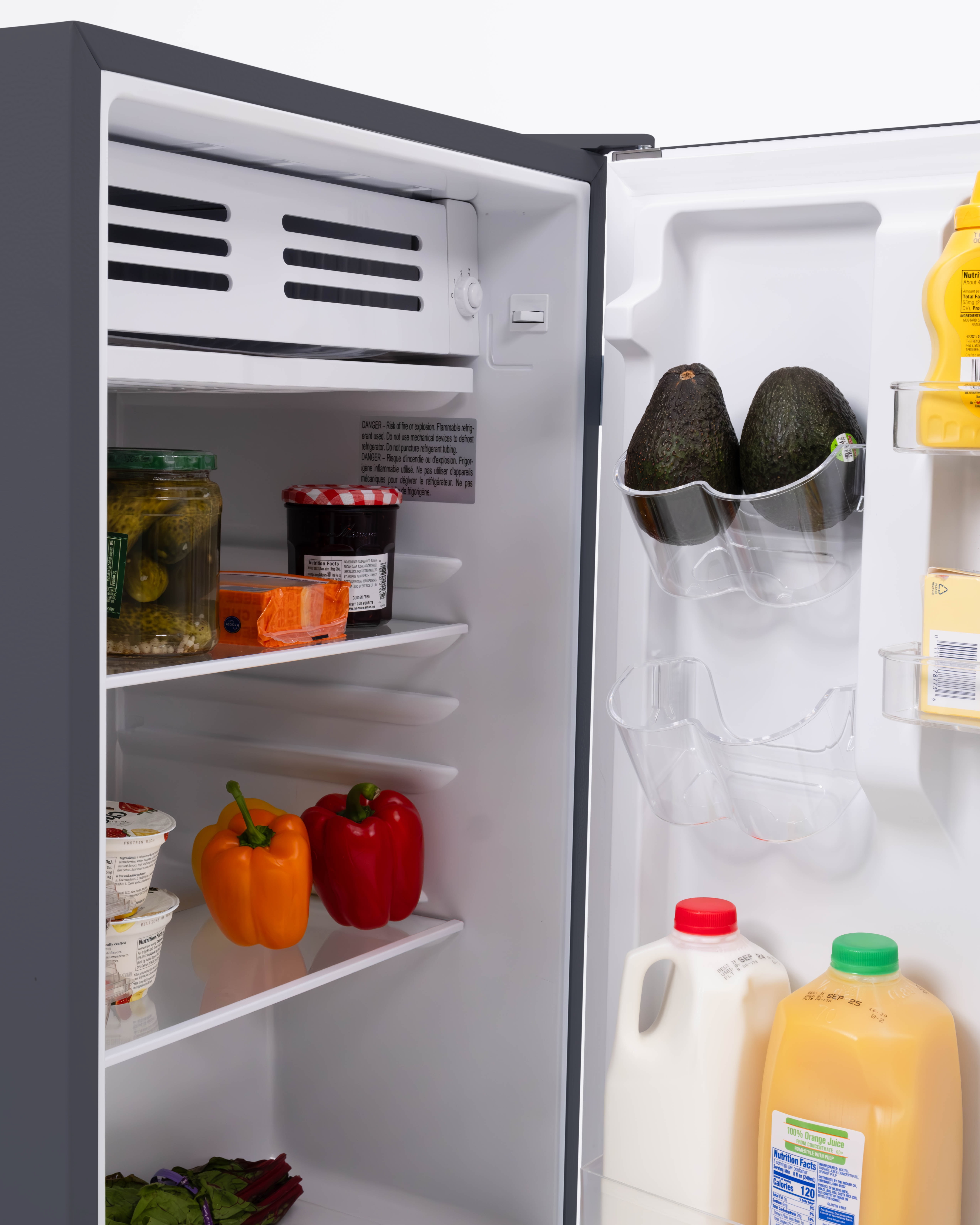 Frigidaire 4.5 Cu. ft. Compact Fridge with Chiller Compartment, Mini Fridge for Office, Bedroom, Dorm Room or Cabin,  Slate