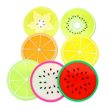 

24Pcs Non-slip Thermal Coasters Creative Fruit Plastic Coasters (Random Pattern)