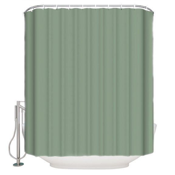 Sage Green Striped Bathroom Shower Curtains with 12 Hooks Polyester Waterproof Shower Curtain for Stalls and Bathtubs Simple Line Stripes Farmhouse Decorative Bathroom Privacy Curtain 72x72 Inches