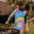 thumbnail image 4 of Rainbow Tie Dye Mandala Pattern Apron-Garden Aprons for Women with Pockets-Cotton Linen Waterproof Kitchen Cooking Gardening Aprons Adjustable for Kitchen,Cooking,BBQ and Salon 33x27 Inch, 4 of 7