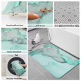 thumbnail image 6 of Aqua Marble Bath Mat 3 Piece Bathroom Rug Set, Modern Abstract Waves Silvery Farmhouse Non Slip Bath Rug Contour Mat and Toilet Lid Cover, Absorbent Shower Mats Soft Bath Rugs and Mats Sets, 6 of 8