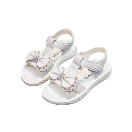 

Eloshman Kids Lightweight Soft Sole Flat Sandals Party Breathable Fashion Magic Tape Dress Sandal